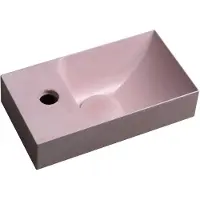 Sapho Piccolino betonnen wastafel 30,8x17cm, kraan links, roze