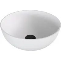 Polysan Banera Round opzetwastafel, gegoten marmer, dia. 39cm, wit mat