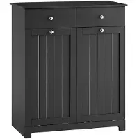 SoBuy BZR33-II-SCH Badkamermeubel met wasrek, zwart