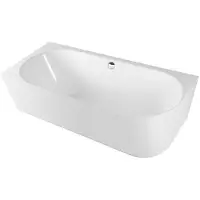 Polysan Sussi L hoek kunstmarmeren bad, 170x70x49,5cm, wit