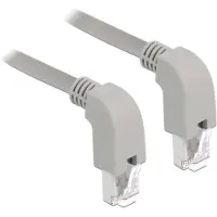 DeLOCK Netwerkkabel RJ45 Cat.6a S/FTP (grijs, 1 meter, haakse connectoren, 2x naar beneden)