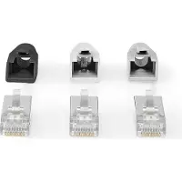 Nedis RJ45-Connector - RJ45 Pass Through - Stevig/Gesnoerd FTP CAT6a - Recht - Verguld - 10 Stuks - Polycarbonate - Grijs / Wit / Zwart - Doos