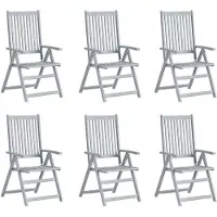 vidaXL Tuinstoelen 6 st verstelbaar met kussens massief acaciahout