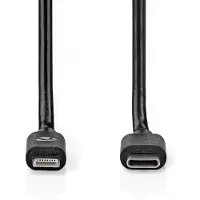 Nedis Lightning - USB-C kabel | USB2.0 | PD 18W | zwart | 1 meter