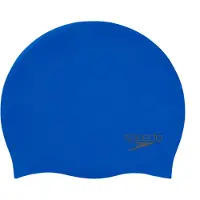 Speedo Plain Moulded Silicone Cap Badmuts Unisex - Zwemmuts Dames en Heren - 100% Silicone - Beschermt tegen Chloor - Ergonomisch 3D Design - Minder Weerstand in het Water - Blauw - One size
