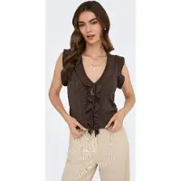 ONLY Gebreide top 'ONLNelly' chocoladebruin