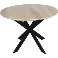 Starfurn Eettafel Ferris - Rond Naturel Eikenhout - 110x110x76cm