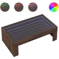 vidaXL Salontafel met Infinity LED 90x50x30 cm bruin eikenkleurig