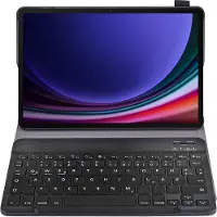 Just in Case tablet Hoes met Toetsenbord geschikt voor Samsung Galaxy Tab S9 / S9 FE / S10 FE / S10 Lite - QWERTZ Bluetooth Keyboard Case - Zwart