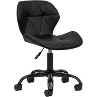 Activeshop Salonstoel met Wielen Verstelbaar Zwart – Met Rugleuning – Draaibaar – Beauty- en Werkstoel met Zwarte Basis 4Rico QS-06