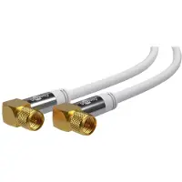 Wentronic F (m) - F (m) coaxkabel | 135 dB | koper | haaks | verguld | wit | 10 meter