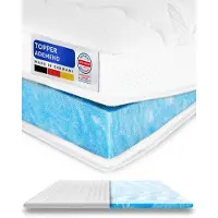 AM Qualitätsmatratzen Verkoelende matras topper 180 x 190 cm tegen zweten - Made in Germany - Verkoelende matrasbeschermer met Lyocell hoes & antislip functie - topper ademend