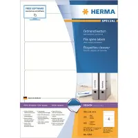 Herma SuperPrint Etiket Klevend Breed 4284 A4 19,2 x 6,1 cm Wit 100 Vellen à 4 Etiketten