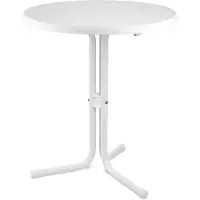 Beautissu Emma - Bistrotafel Ø 60 cm Wit - Tuintafel Rond Tafel 70 cm hoog - Weerbestendige Outdoor Tafel Made in Germany