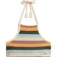 Superdry Gebreide top crème / lichtblauw / donkergroen / oranje