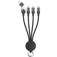 2GO USB kabel USB A/USB C USB C/micro USB B/Lightning Zwart