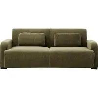 Vente-unique Driezitsslaapbank - clic-clac in groene chenille stof LOMARIO