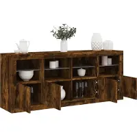 vidaXL Dressoir met LED-verlichting 163x37x67 cm gerookt eikenkleurig