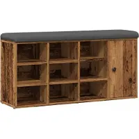 vidaXL Schoenenbank 102x32x50 cm bewerkt hout oud houtkleurig