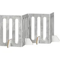 vidaXL Vouwbaar huisdierhek 4 st Betongrijs 201 x 38 x 70 cm