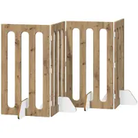 vidaXL Vouwbaar huisdierhek 4 st Artisanaal eiken 201 x 38 x 90 cm