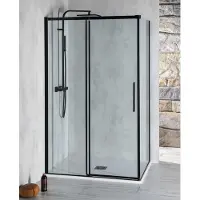Polysan Altis Black Rechthoekige douchecabine 150x100cm, links/rechts-uitvoering