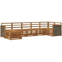 vidaXL Buiten bank set 7 st Naturel Massief Acacia Hout