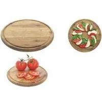 Metaltex snijplank rond, acaciahout, diameter 24 cm