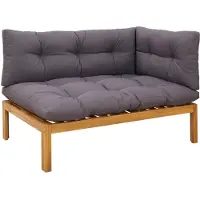 vidaXL Hoek Sofa Eenheid Natuurlijk en Donkergrijs Acaciahout