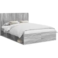 vidaXL Bedframe met opbergruimte en hoofdbord 3 st Bewerkt hout