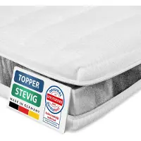 AM Qualitätsmatratzen Basic Topper stevig 140x210cm (SG35) - Hardheidsgraad 3 en 4 - Stevige & Aanpasbare Matrastopper 140 x 210 - Harde topper - Voor Matras en Boxspringbed - Made in Germany