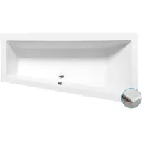 Polysan Andra R SLIM asymmetrisch bad 170x90x45cm, wit