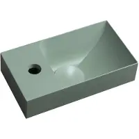 Sapho Piccolino betonnen wastafel 30,8x17cm, kraan links, groen