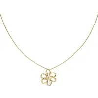 Yehwang Lange ketting met bloemhanger- stainless steel ketting met hanger