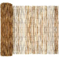 vidaXL Tuinhek van koolstofvezel, 400 x 100 cm, rietstijl