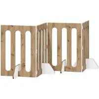vidaXL Vouwbaar huisdierhek 4 st Artisanaal eiken 201 x 38 x 70 cm