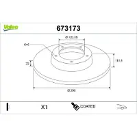 Valeo 673173 Remschijf