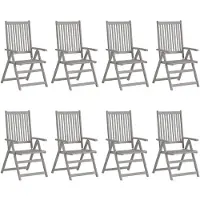 vidaXL Tuinstoelen 8 st verstelbaar met kussens acaciahout grijs