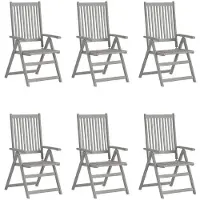 vidaXL Tuinstoelen 6 st verstelbaar met kussens massief acaciahout