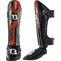 Booster Fight Gear V9 Scheenbeschermers – Professionele Bescherming – Zwart/Rood - Maat L