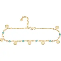Cai Damen-Fußkette 925er Silber 6 Amazonit One Size 88371861