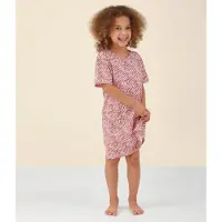 Little label shortama roze Meisjes Stretchkatoen Ronde hals All over print - maat 122/128
