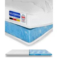 AM Qualitätsmatratzen Premium Gelschuim Topper 200x210cm (SG50) - Hoogte 6 cm - Memory foam mattress topper 200 x 210 - TENCEL Lyocell tijk - Gel Matrastopper voor matras en boxspringbed