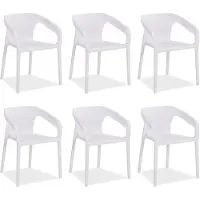 Homestyle4u Tuinstoelen - Set van 6 - Stapelstoelen - Kunststof - Wit