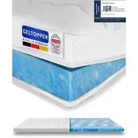 AM Qualitätsmatratzen Premium Plus Gelschuim Topper 150x210cm (SG50) - Premiumhoogte 8 cm - Kwaliteit Made in Germany - Memory foam mattress topper 150 x 210 8cm - Afneembare en wasbare tijk