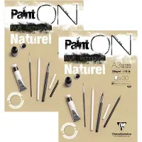 Clairefontaine - Paint ON - Multi-Techniek Pad - Tekenpapier - Schilderpapier -Naturel - A3 - 250 g - 30 vel - 2 pack