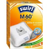 Swirl stofzuigzakken M 60 EcoPor, geschikt voor Miele Guard, wit – voordeelverpakking van 3 stuks