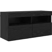 vidaXL Tv Wandkast Set 7 st Zwart Eiken Bewerkt hout