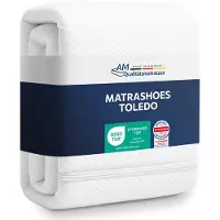 AM Qualitätsmatratzen Hoogwaardige Matrashoes 100x200cm met ritssluiting - 18 cm Kernhoogte - Dubbelgewatteerde stof met vochtabsorberende vezels - Allergeen vrij - Tot 60 graden wasbaar - 100 x 200