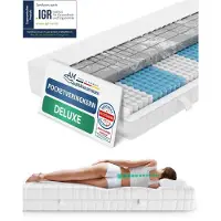 AM Qualitätsmatratzen 3D Deluxe pocketveringmatras 120 x 200 cm H4 24cm - Made in Germany & OEKO TEX-gecertificeerd - Ergonomisch matras met Lyocell-hoes - 7-zone pocketveringmatras